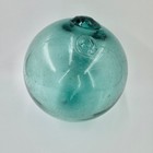 Vintage Large Glass Fishing Float 8 5    Aqua Green Japanese Globe 1940s Buoy