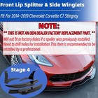 Corvette C7 Front Lip Splitter 2014-2019 Gloss Black With Side Winglets