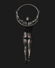 Male Nude Bronze Sculpture Pendant By Artist titled  a Man Hangs Back  3 0 In  