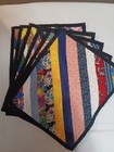 Vtg  Handcrafted Quilted Cottagecore Placemats Set Of 6 Patchwork Floral A-6