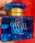 Antique 1888 Victorian Sapphire Blue Faceted Glass Inkwell Saratoga Springs Ny
