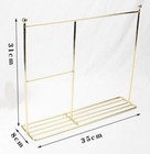 1 6 Dollhouse Golden Metal Stand   20pcs Clothes Hanger Clothing Rack Furniture