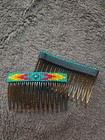 Native American Hand Beaded Hair Comb Set By Jean
