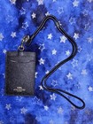 Coach Leather Id Lanyard Card Case Holder Black Style 57311 Nwt