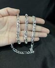  925 Sterling Silver Men s Boys Womens Figaro Chain Necklace 26 