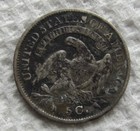 1835 Capped Bust Silver Half Dime Rare Key Date Vg   F Corroded Scratched Filler