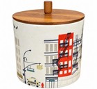 Kate Spade Lenox Hopscotch Drive About Town Large Canister Wood Lid Retired