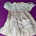 Vtg Girls  3t  Pastel Pink Lace Dress  Pink Lining  Ruffles  Made By Nannette
