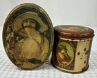 Vintage Coca-cola Round   Oval Tin Set 4  Art Deco Ladies Delicious Refreshing