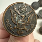 Large Lot Of Us Military Great Seal Brass Button Horstmann Wwi City Button Etc