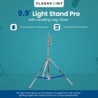 Flashpoint 9 9  Light Stand Pro With Leveling Leg  Silver  lsp-bh9