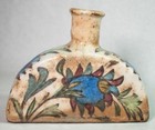 Antique Iznik Bottle Vase Persia Qajar Dynasty Hand Painted Middle East