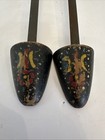 Antique Hand Painted Wood Metal Women Child Youth Shoe Tree Mold Former Keeper