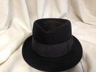 Vintage 1950s Royal De Luxe Stetson The Gun Club Fur Felt Fedora Hat 6 7 8 Black