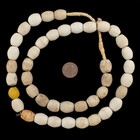 Bohemian Colodonte Beads White 14mm Czechoslovakia Oval Glass 30 Inch Strand