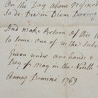1700s Colonial Town Document 1769 Fitchburg Lunenburg Ma Usa Pre Revolution 