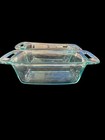 Pyrex Loaf Pan  clear  glass Green Tint Made In Usa  Lot Of 2   1 5 Quart
