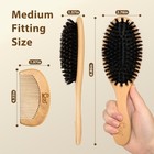 Bristle Hair Brush For Thin And Fine Hair  Set With Bamboo Comb And 3 Hair Ties