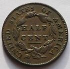 1828 Classic Head Half Cent 12 Stars Vf 1 2c Coin