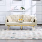 Convertible Futon Sofa Bed Upholstered Couch Adjustable Modern Sleeper Loveseat