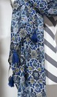 Vera Bradley Soft Fringe Scarf Blue Lisbon Medallion Cool Nwt Retired Pattern