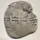 1684 Potosi Bolivia 1 2 Real Cob Silver Large Planchet Slight Bend Type Coin