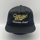 Vintage Miller Genuine Draft Satin Snapback Hat Cap Rope Beer 90s New Old Stock