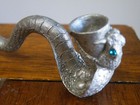 Comstock  Pewter Snake Serpent Incense Cone Holder Rhinestones Free Ship