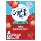 Crystal Light Wild Strawberry Sugar Free Drink Mix Singles With Caffeine  30 Ct