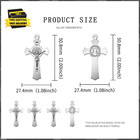10pcs Metal Saint Benedict Medals Cross Charm Rosary Center Inri Crucifix Pendan