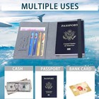 Leather Slim Rfid Blocking Passport   Money  Travel Card Holder Wallet For Men s
