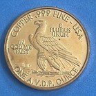 1 Oz Feathered Indian Copper Round  999 Fine Advp Copper   free Shipping  