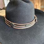Vintage Harley Davidson Brown Black Motorcycle Hat Band Western Biker Cowboy