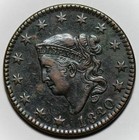 1820 19 Coronet Head Large Cent  n-1   Us 1c Copper Coin