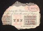 1917 S s  Camberwell Shipwreck Recovered 1916 India  british  10 Rupee Note Coa
