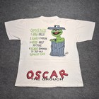 Vintage 90s Sesame Street Oscar T-shirt Large Rare Men   s White Double Sided