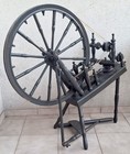 Antique Unique  Exclusive  United Kingdom Working Spinning Wheel W  Wheel 24 4 