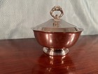 Vintage Gorham Silver Plated Bowl 9 Inch   Silver Plated Lid W  Ornate Handle