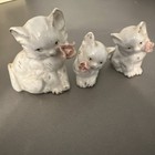 3 White Porcelain Cats Mother 2 1 2  T X 2 1 2    2 Kittens 2  T X 1 1 2  Japan