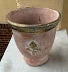 Vintage Gold Fleur De Lis Terracotta Planter Pot 
