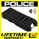 Police Stun Gun Self Defense 628 Rechargeable Led Flashlight   Siren Alarm Black