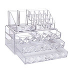 Makeup Cosmetics Jewelry Organizer 4 Drawers Clear Acrylic Display Box Storage