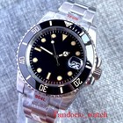 40mm Black Dial Yellow Ceramic Bezel Sapphire Glass Nh35 Pt5000  Automatic Watch