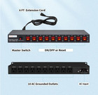 1u Pdu Horizontal Rackmount Power Strip -overload Protector 10 Nema 5-15r Outlet
