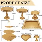 9 Metal Cake Stands Set For Desserts   Cupcakes - Gold Display Tower