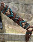 Teal   Brown String Mohair Wool Western Breast Collar Horse Tack Free Shipping