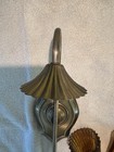 Vintage Homco Brass Plated Wall Sconces Brown Glass Candle Holders Set Of 2