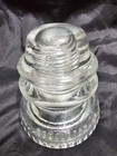 Hemingray  42 Clear Glass Insulator W Beaded Bottom   Made In Usa   Free Ship