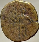 Roman Provincial Baetica 42bc-1bc Coin Augustus Male Figure Holding Grapes Rare