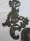 Antique Victorian Brass Chandelier Arms Set 3 Ornate Scroll Lamp Restoration Par